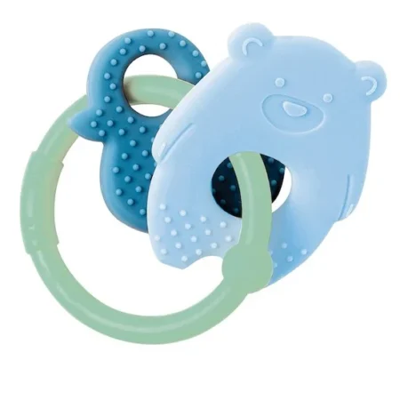 Anneau de dentition silicone Vert Ours et Canard