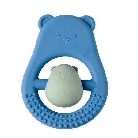 Anneau Dentition Maman Et Enfant Silicone - 15 cm - Bleu