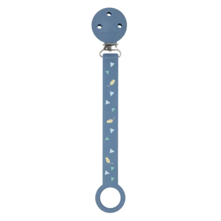 Attache-Sucette avec Fixation Universel Silicone - Silicone & Rubber - 21 cm - Motif Bleu Foncé