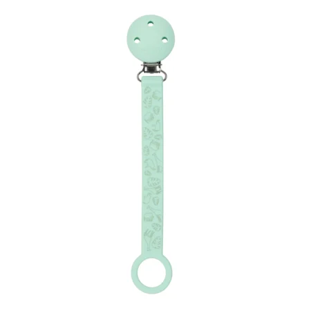 Attache-Sucette avec Fixation Universel Silicone - Silicone & Rubber - 21 cm - Motif Menthe Verte