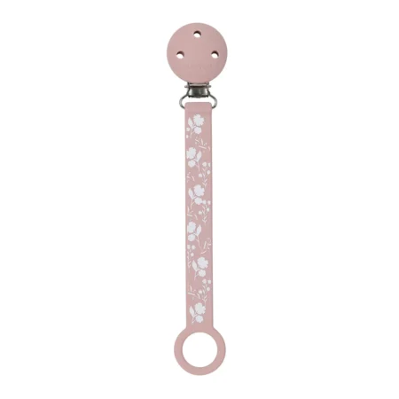Attache-Sucette avec Fixation Universel Silicone - Silicone & Rubber - 21 cm - Motif Rose