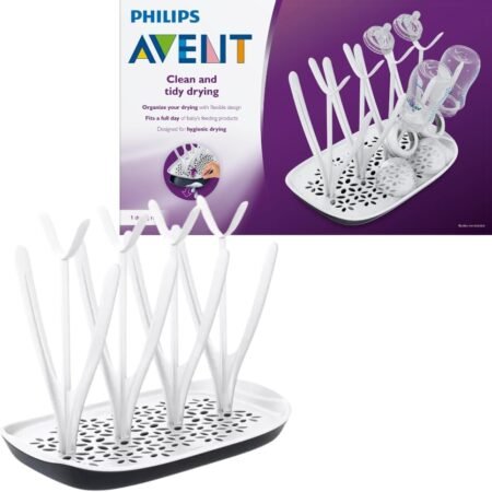 Egouttoir design pour 8 Biberons Noir et Blanc