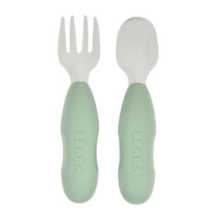 Lot 2 pré-couverts d'apprentissage Inox Vert sauge