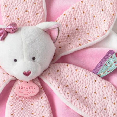 Doudou pétales Chat rose- Attrape-rêves - 26 cm