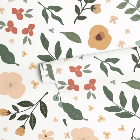 BLOEM - Papier peint enfant - Motif fleurs et feuilles