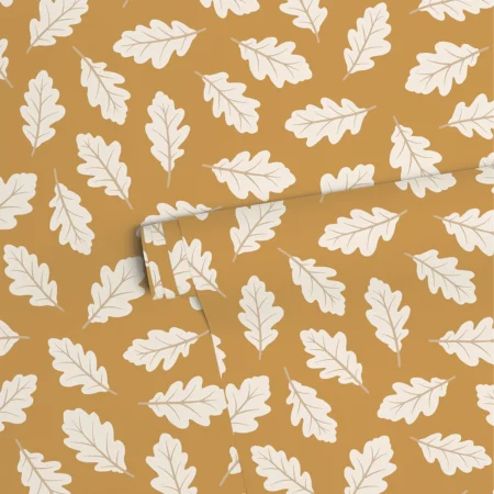 JÖRO - Papier peint enfant - Motif feuilles de chêne