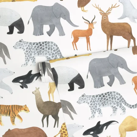 LIVING EARTH - Papier peint enfant - Motif animaux