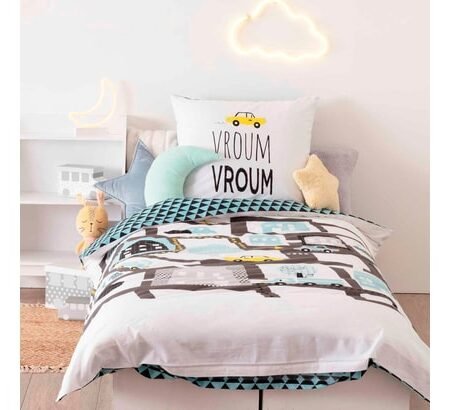 Parure de lit enfant 140 x 200 cm route