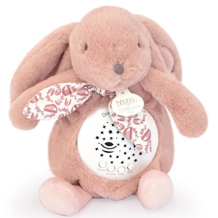 Veilleuse Lapin Musicale Projection mur avec chansons Douces - Rose poudré