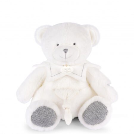 Doudou mouchoir ours Gris - 30 cm - Collection Anniversaire