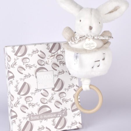 Lapin DOUDOU® - boite à musique lapin - 20 cm - Blanc