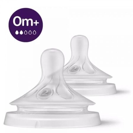 Lot de 2 tétines Natural response 0 mois+ débit nouveau né