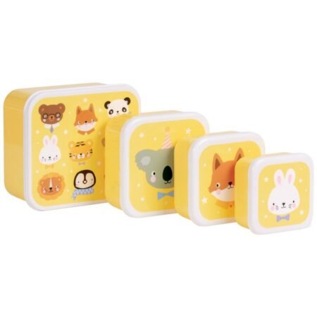 Lot de 4 boîtes à goûter Amis des animaux