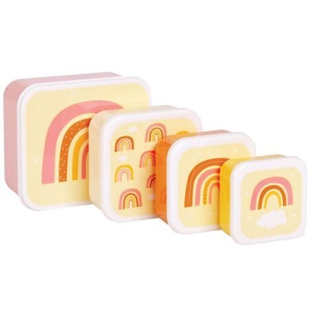 Lot de 4 boîtes à goûter Arc-en-ciel