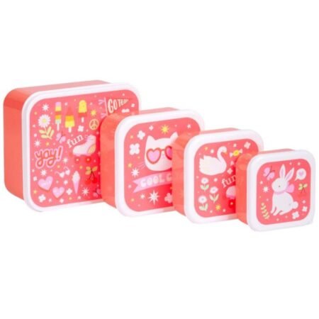 Lot de 4 boîtes à goûter Fun