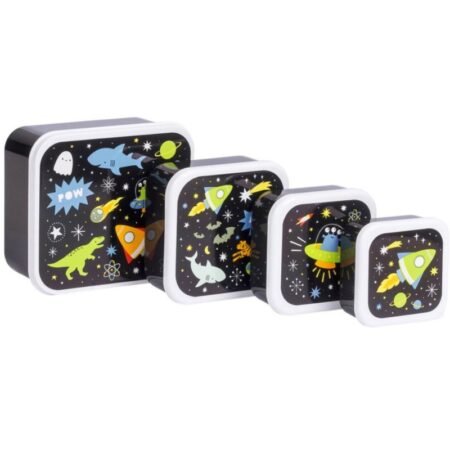 Lot de 4 boîtes à goûter Galaxie