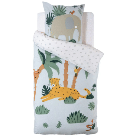 Parure de lit enfant "Jungle" Coton, 140x200 cm